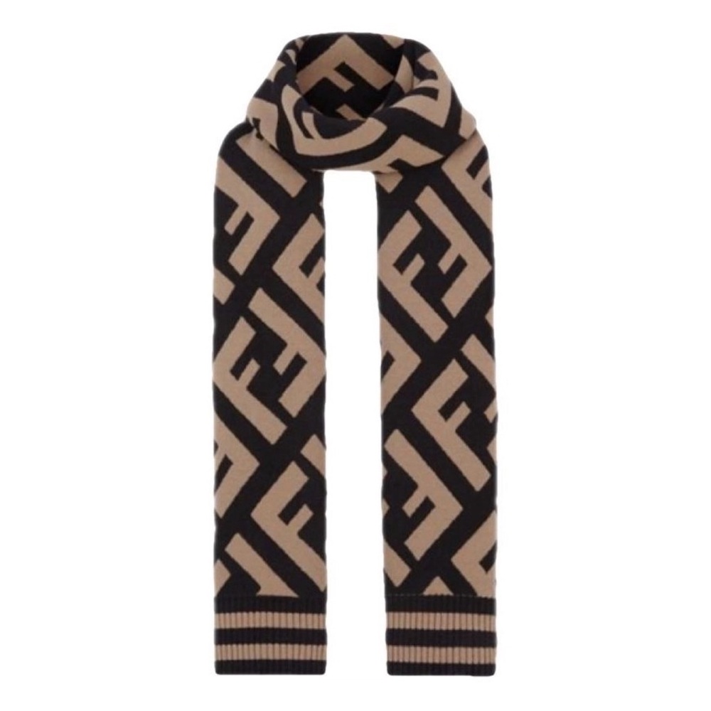 Fendi Black and Tan Scarf